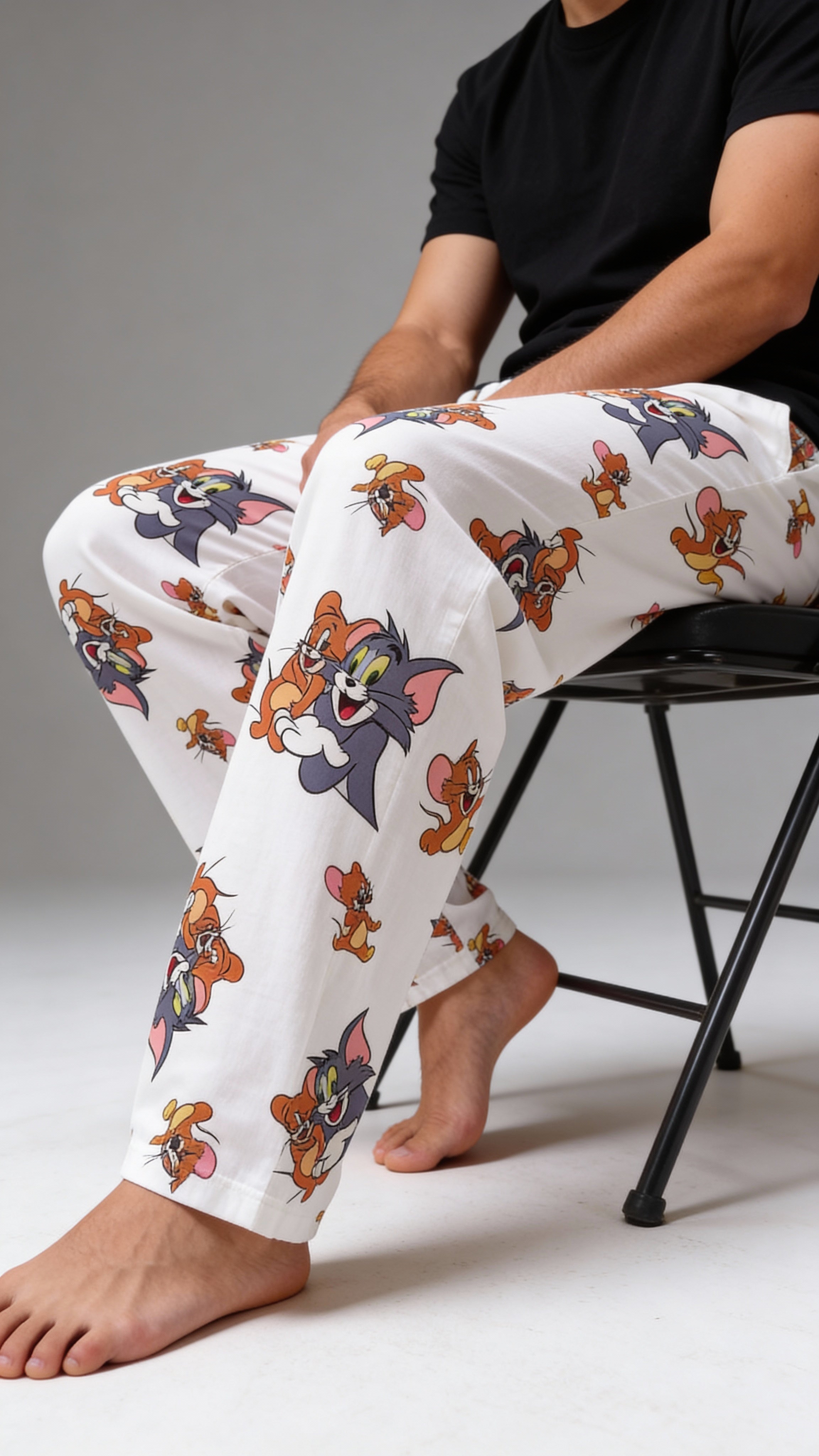 White tom and jerry pants
